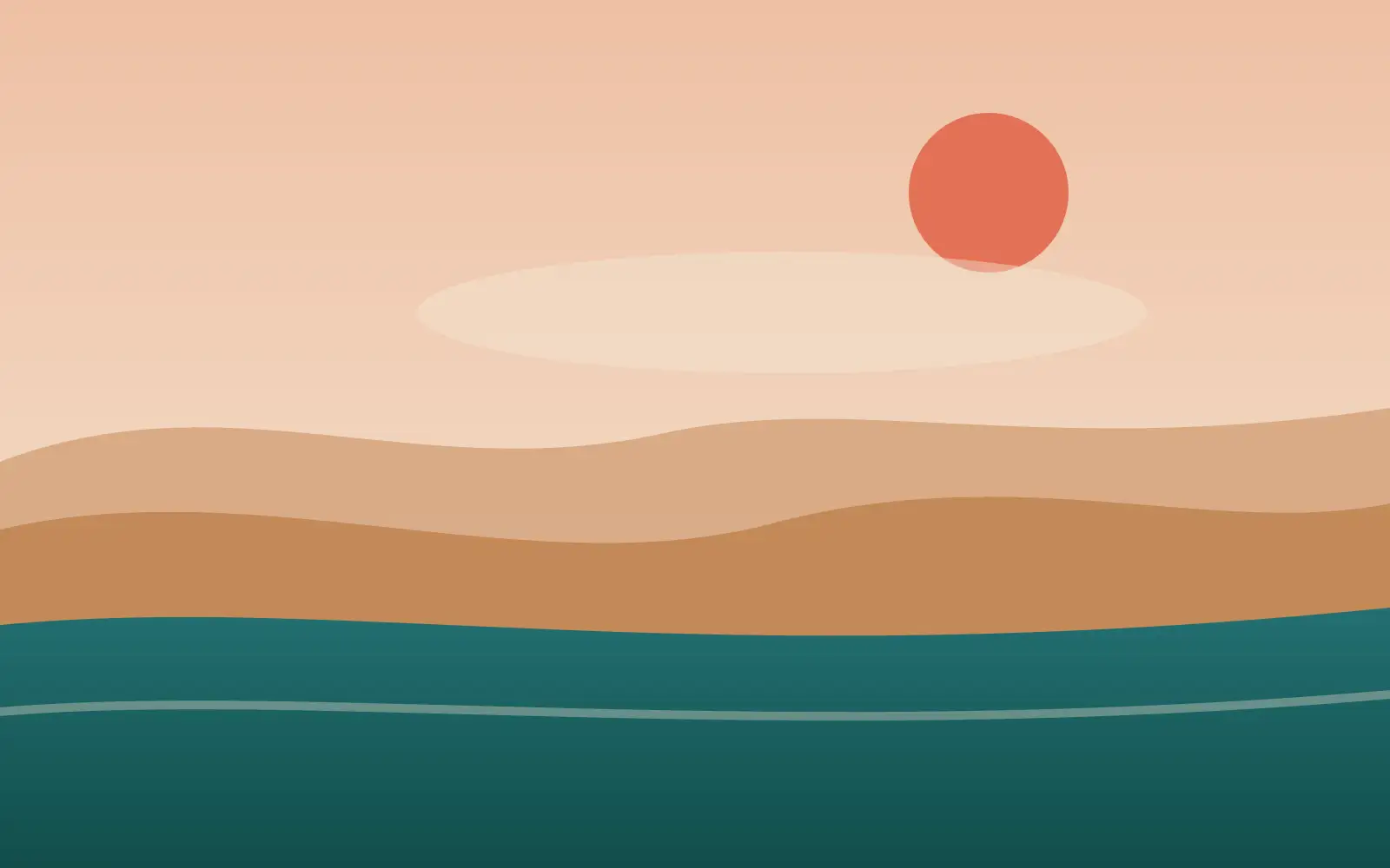 Sandstone escarpment and eucalyptus haze under a coral sunrise, looking west of Sydney.